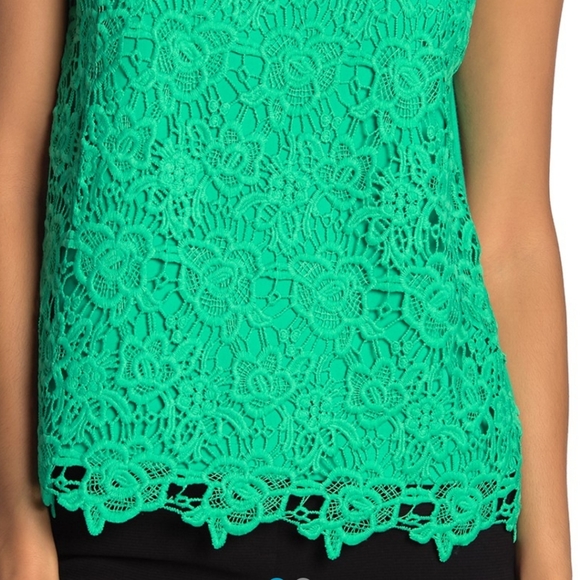 NWT: Lace Front Sleeveless Blouse - Picture 3 of 5
